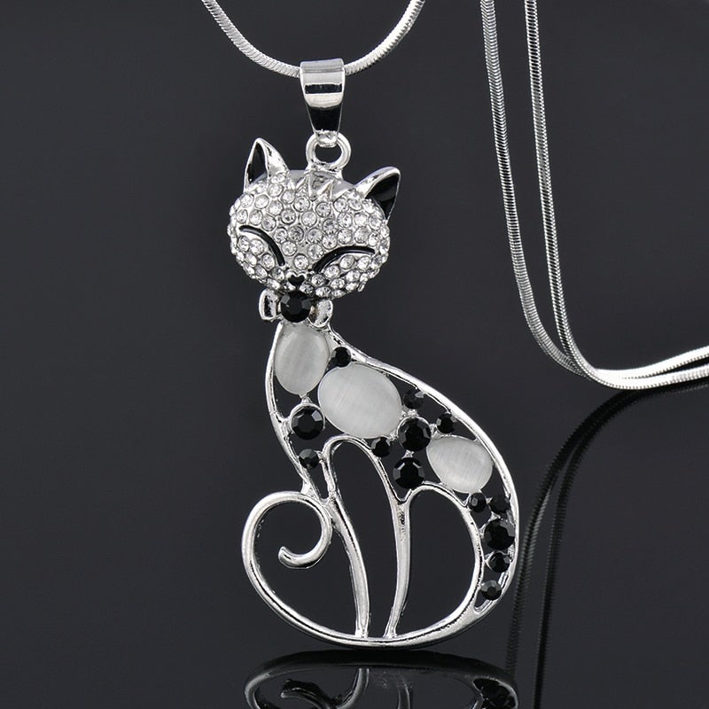Cats of Love-halsketting in sterlingzilver met gezette zirkonia