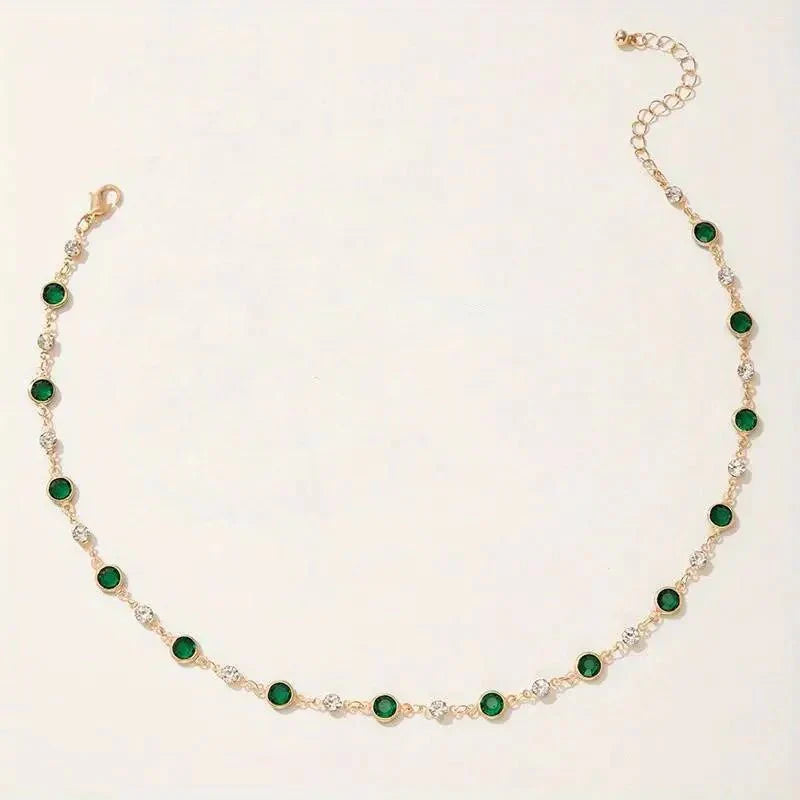 Choker Ketting met Smaragden en Diamanten