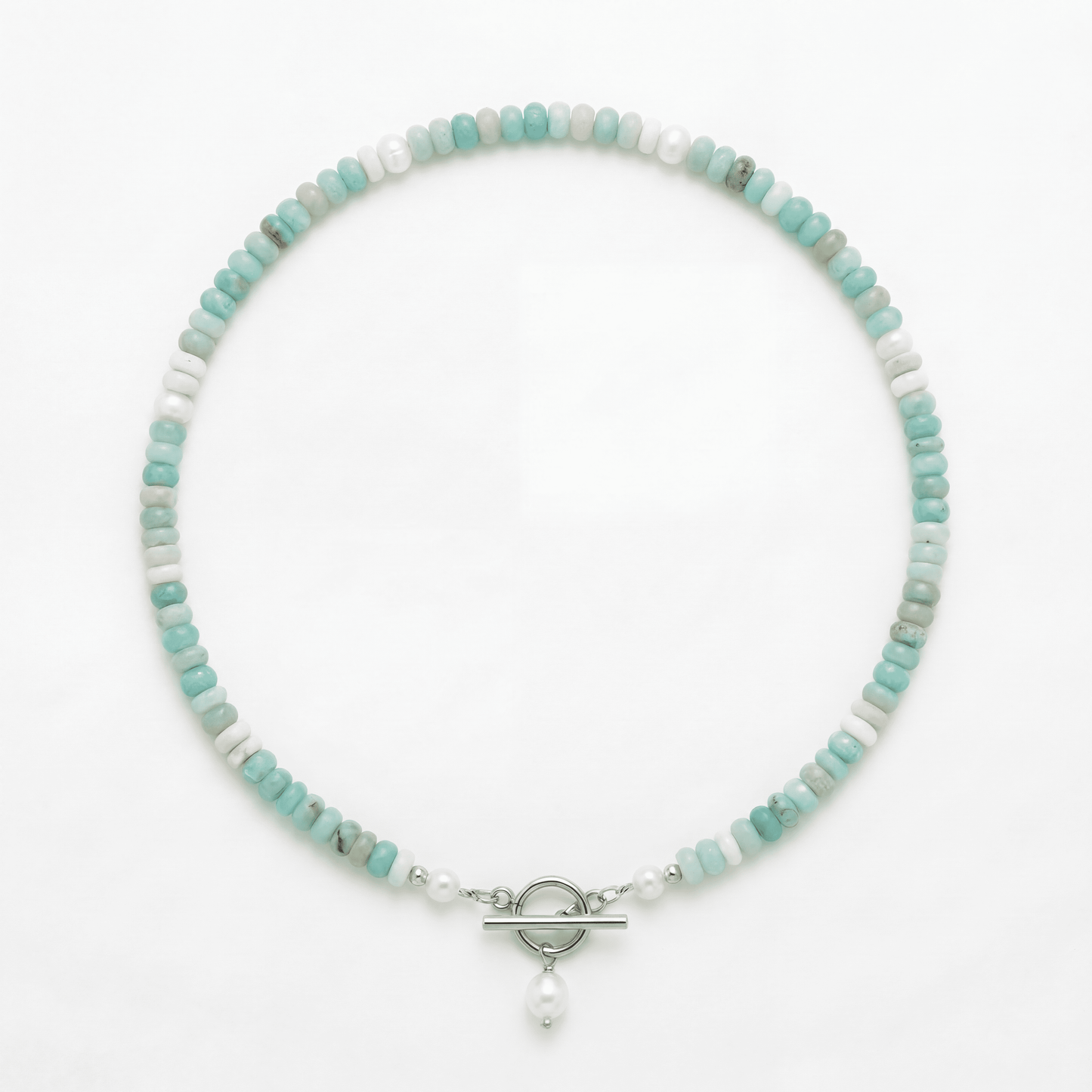 Turquoise Kralen Parel Halsketting