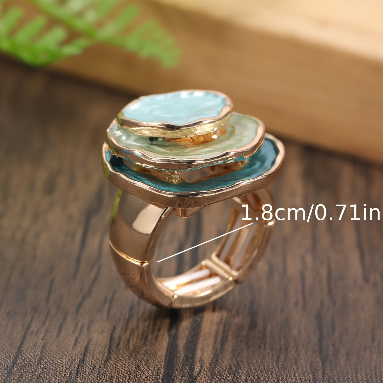 Boho drielaags emaille ring