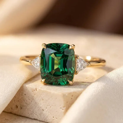 Solitaire kussenring in goud