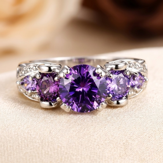 Vintage amethist ring in zilver