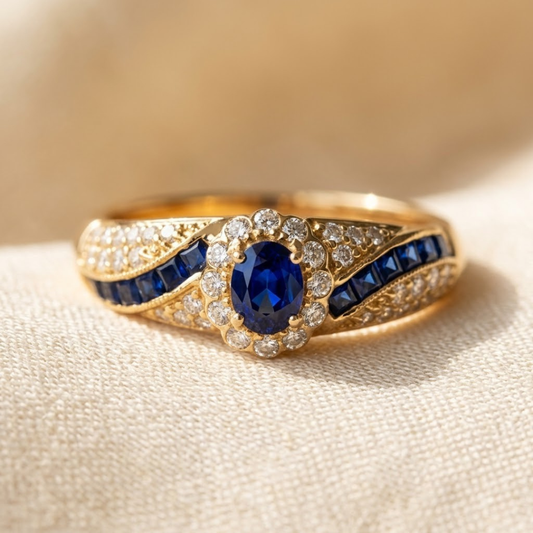 Gouden saffier ring
