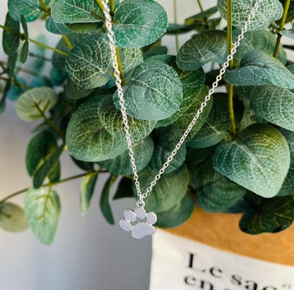 Elegante halsketting met pootvormige hanger in zilver