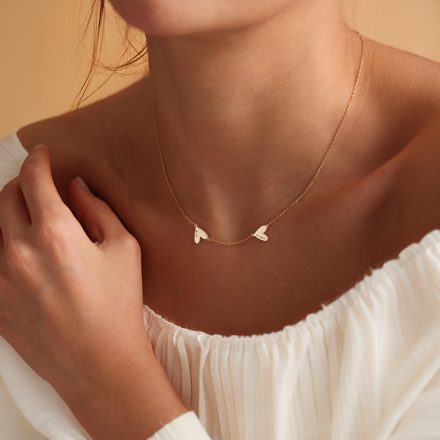 Gepersonaliseerde Ketting met Harten en Naam