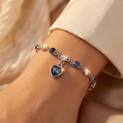 Hartvormige saffier kettingarmband in zilver