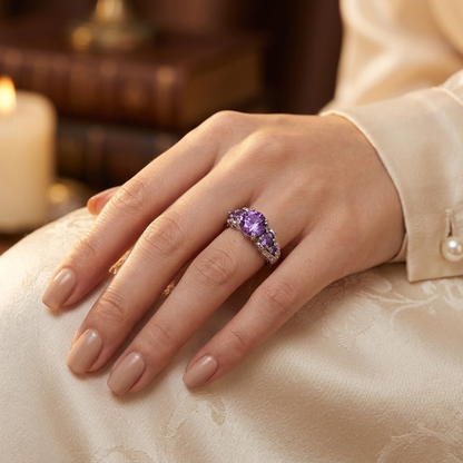 Vintage amethist ring in zilver