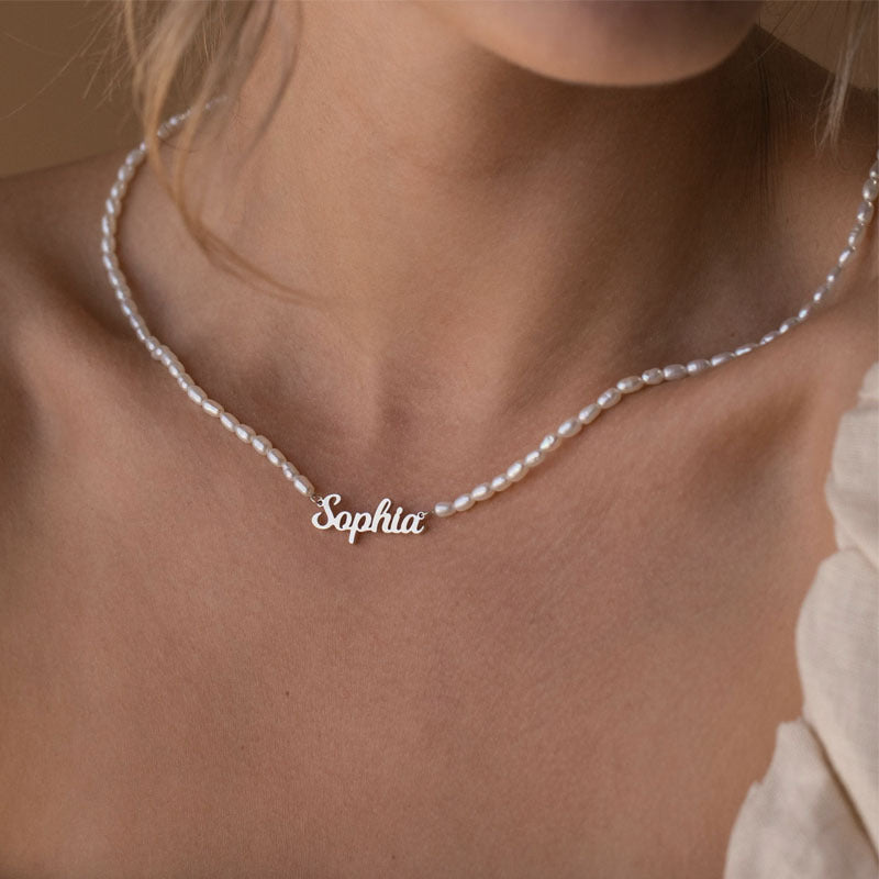 Gepersonaliseerde parelketting met naam