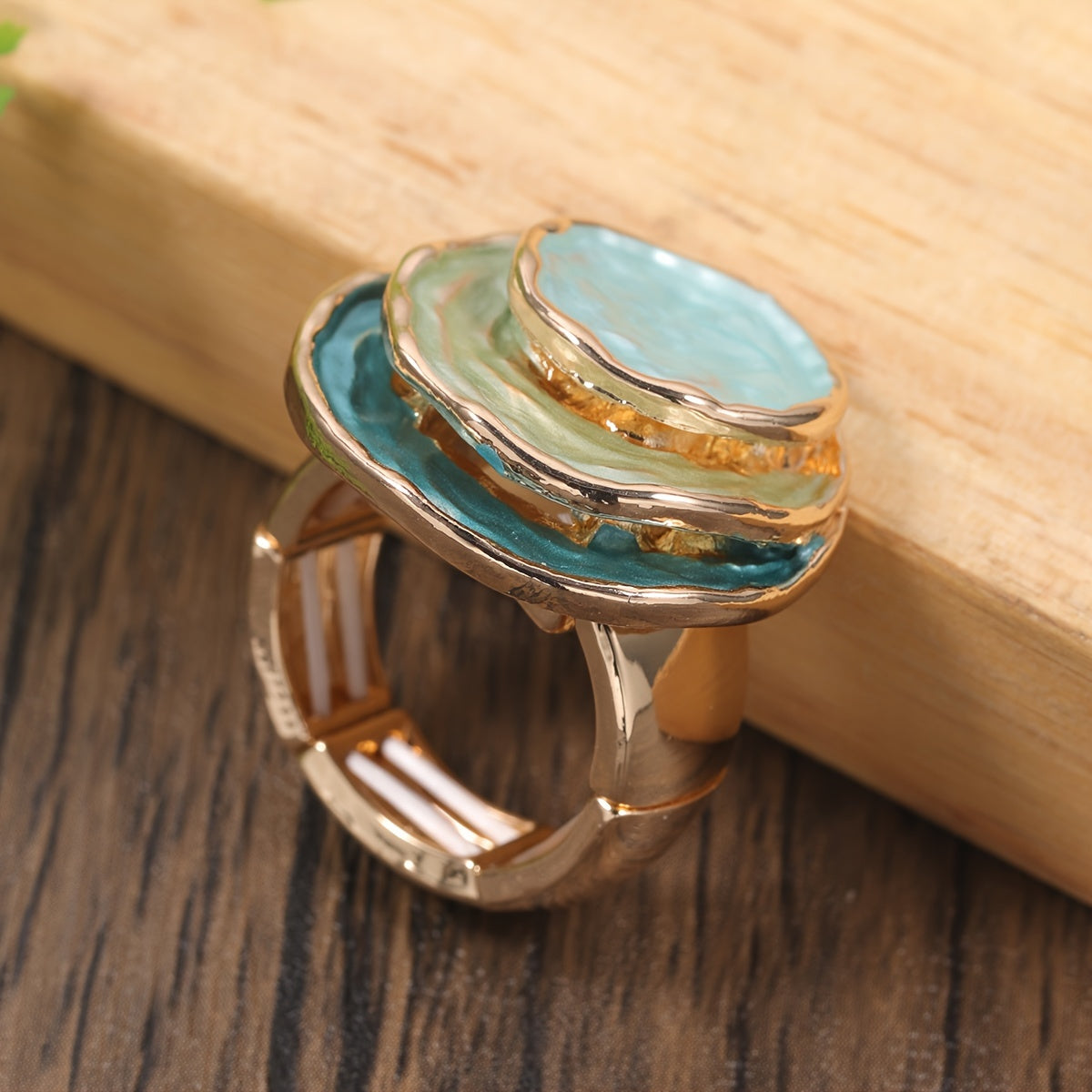 Boho drielaags emaille ring