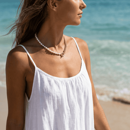 Gouden Parel Ketting