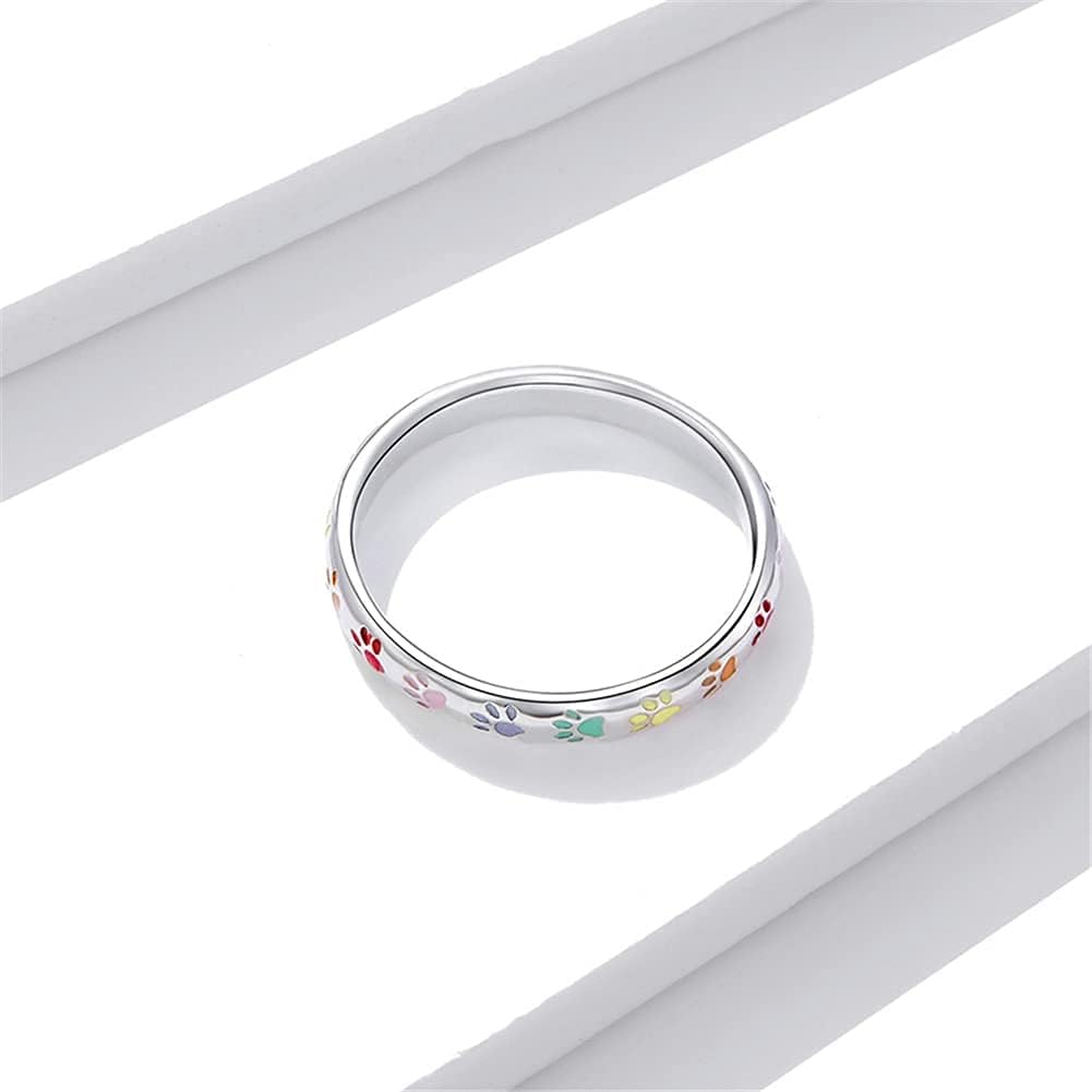 Zilveren ring met pootafdruk