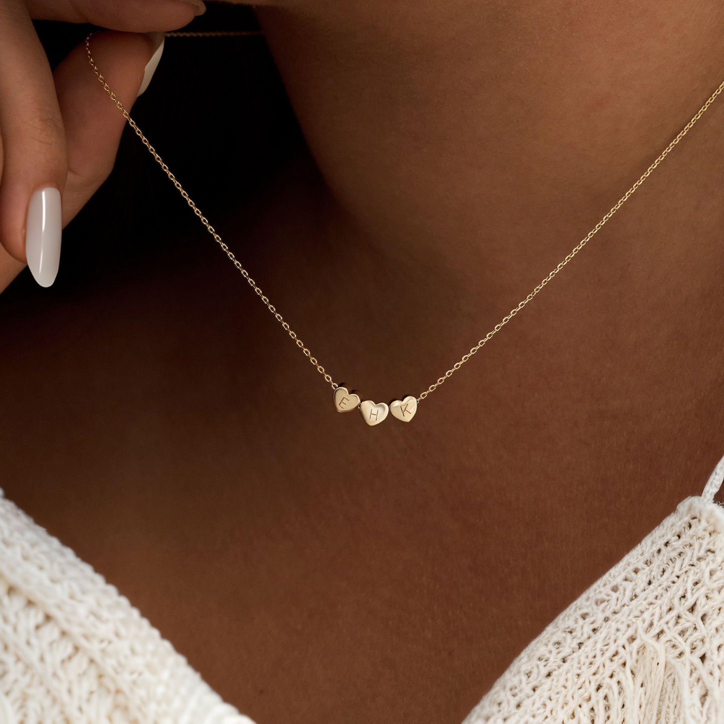 Gepersonaliseerde Kleine 3D Initiaal Hart Charme Ketting