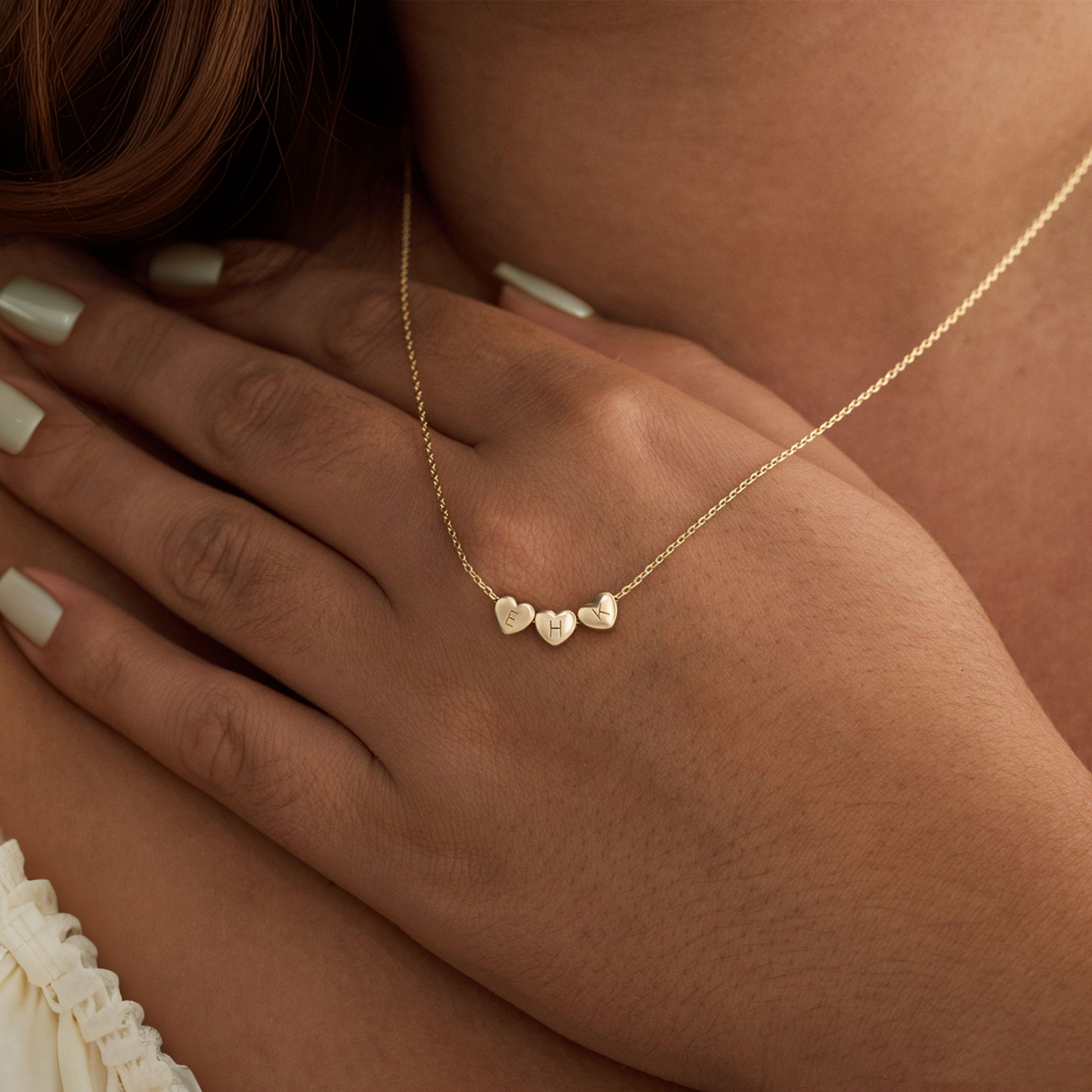 Gepersonaliseerde Kleine 3D Initiaal Hart Charme Ketting