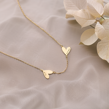 Gepersonaliseerde Ketting met Harten en Naam