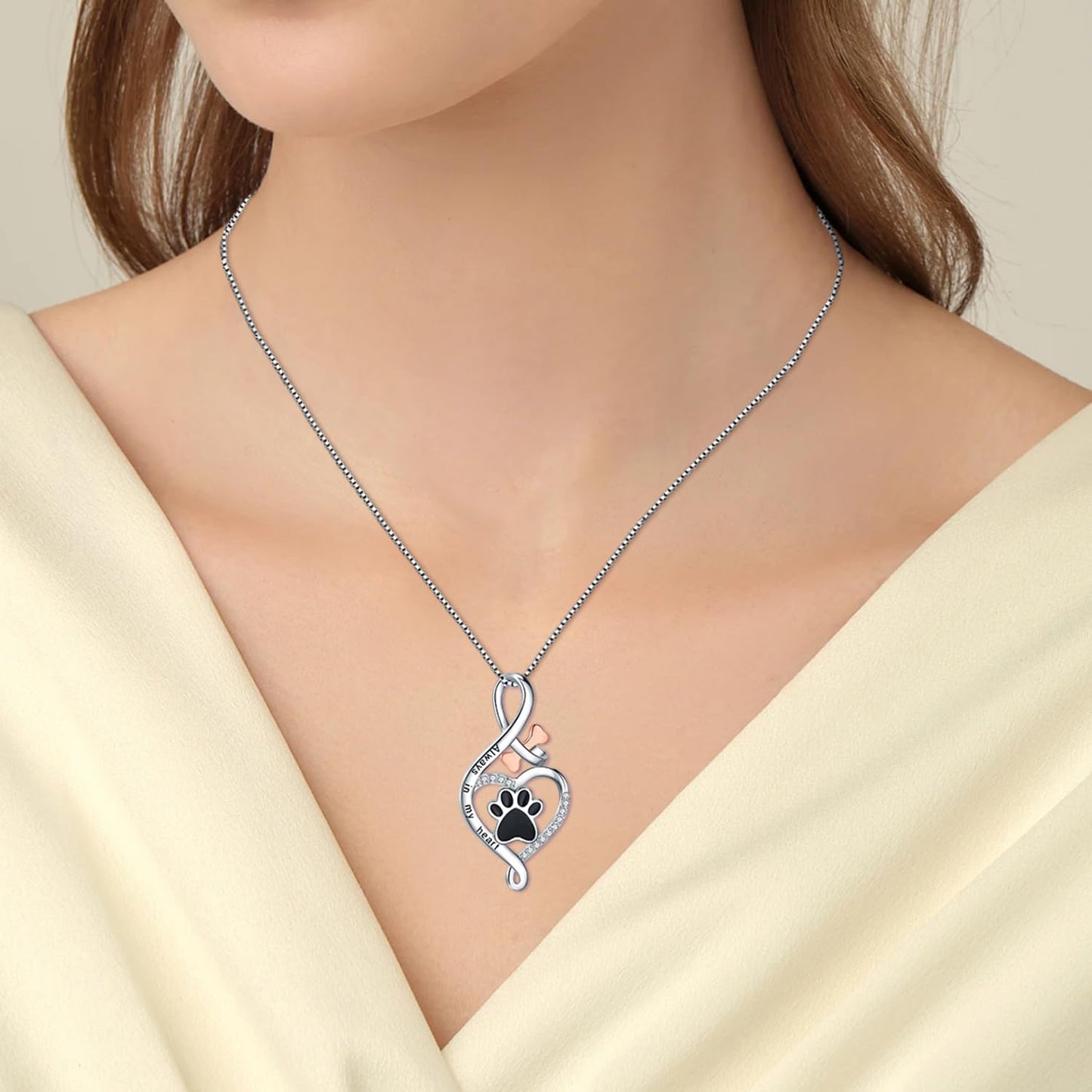 Gelukspootketting met Hart, Bot en Oneindigheidssymbool