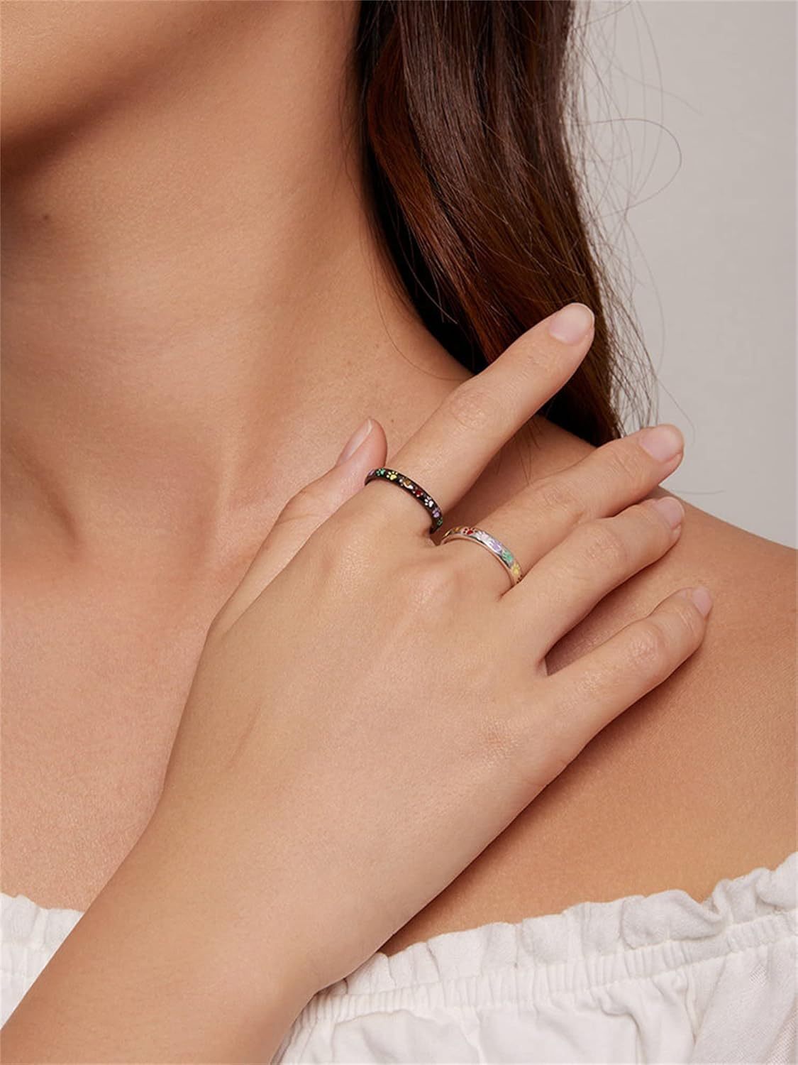 Zilveren ring met pootafdruk