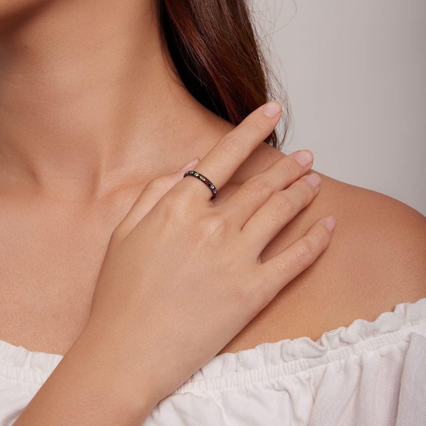 Zilveren ring met pootafdruk