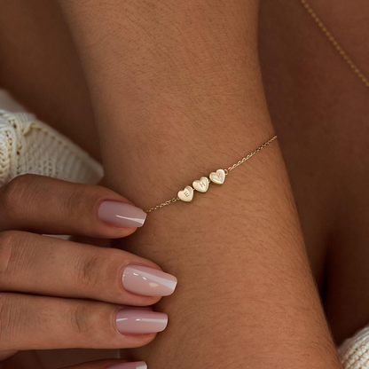 Gepersonaliseerde Kleine 3D Initiaal Hart Charme Armband