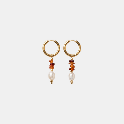 Amber Kraal Parels Hoops