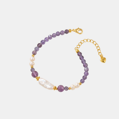 Amethist Kralen Parel Armband