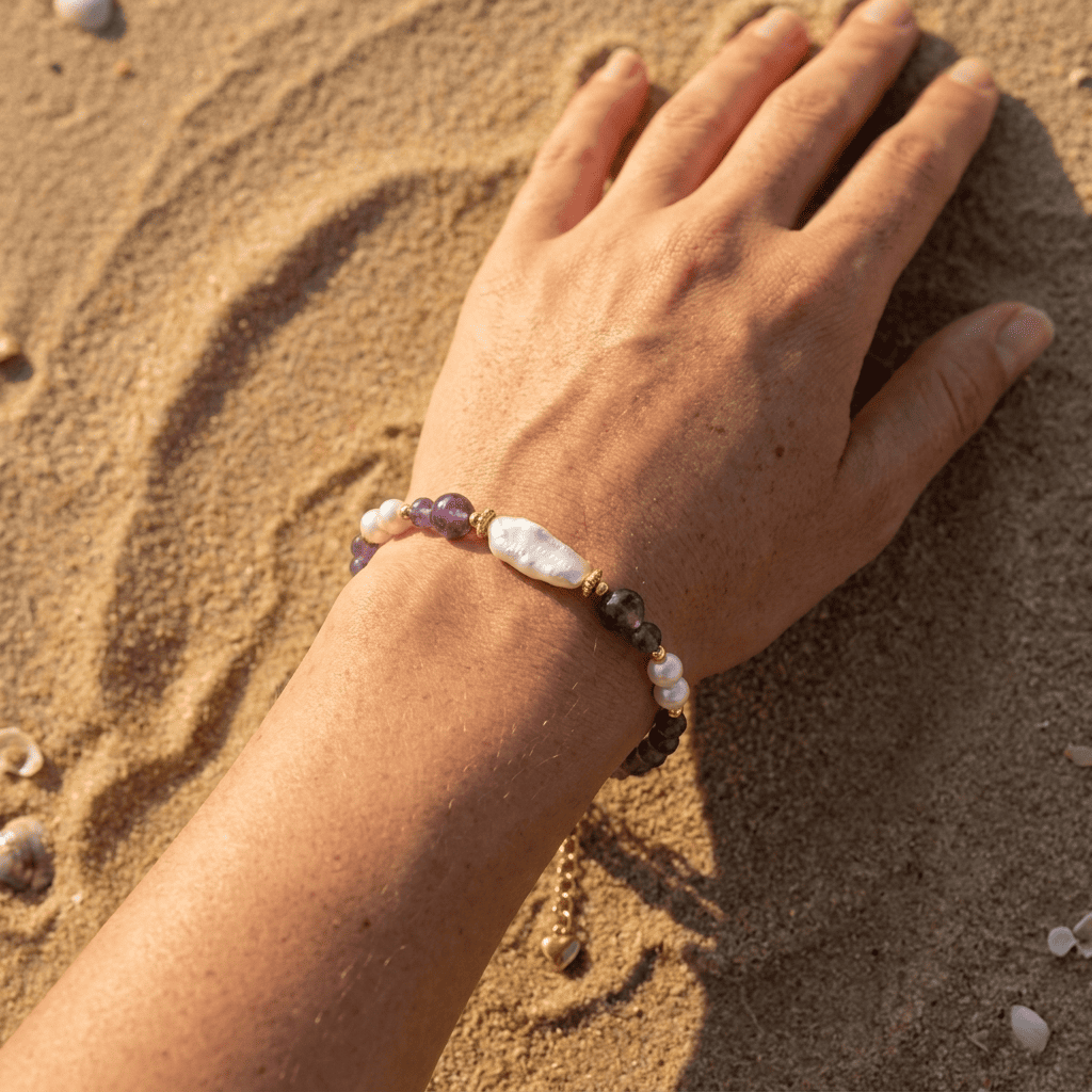 Amethist Kralen Parel Armband
