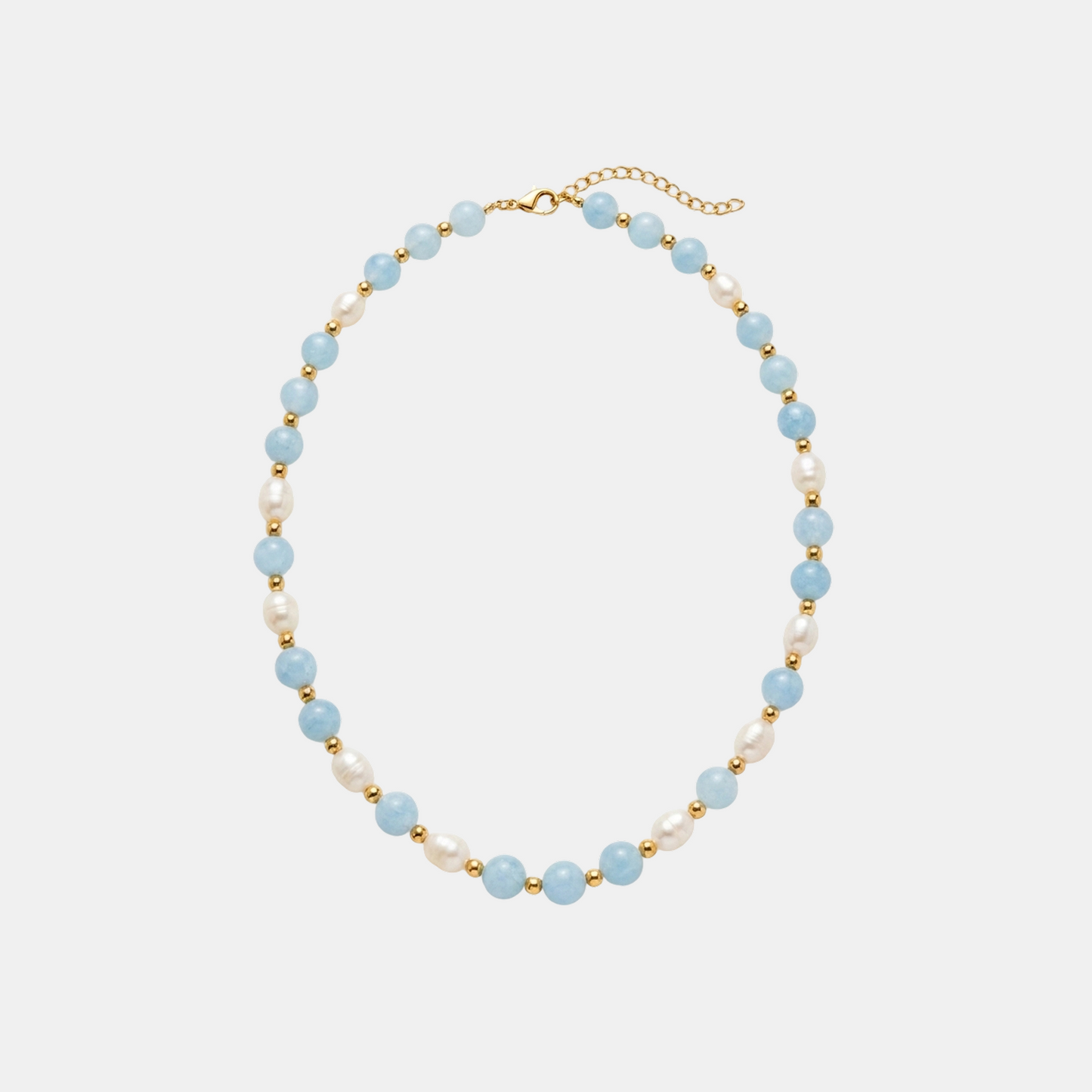 Aquamarijn Parel Ketting