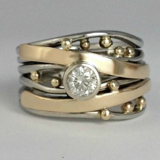 Koninklijk – Vintage gouden inleg zirkonia ring