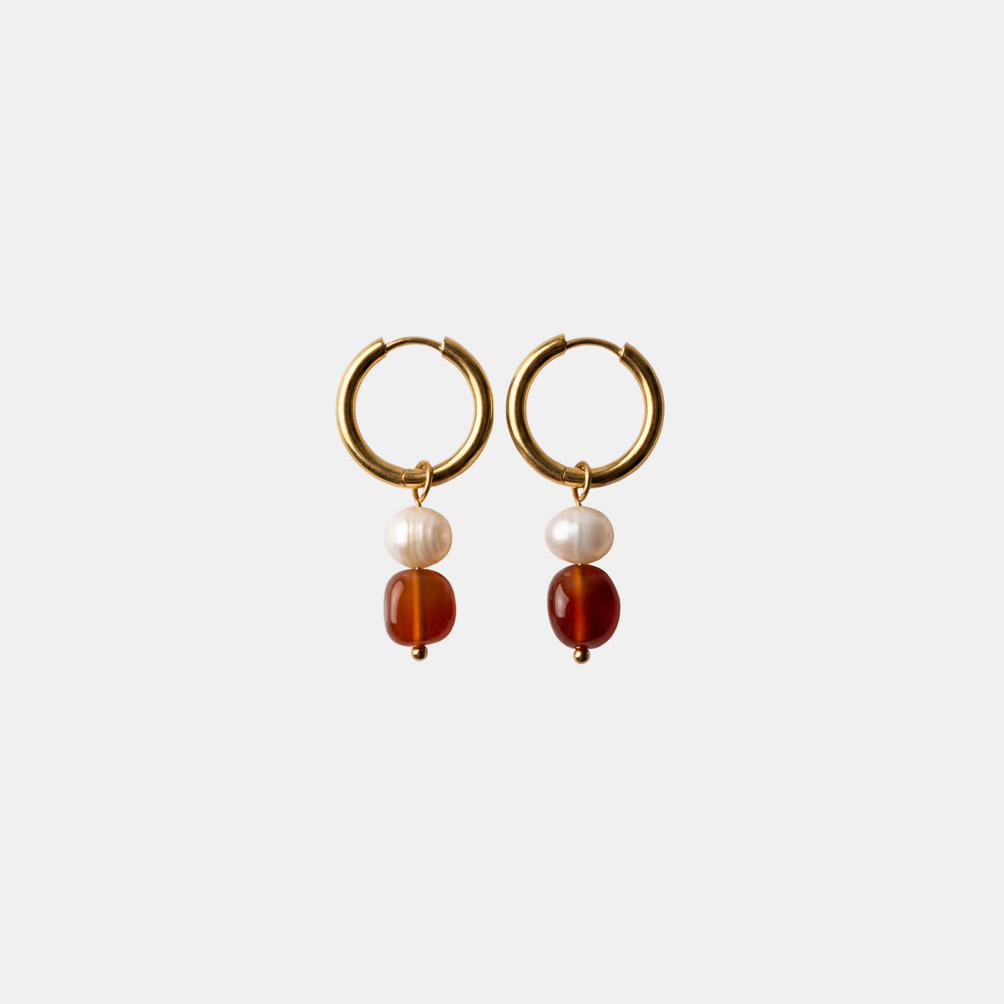 Carnelian Kraal Parel Hoops
