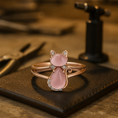 Kat ring in roségoud