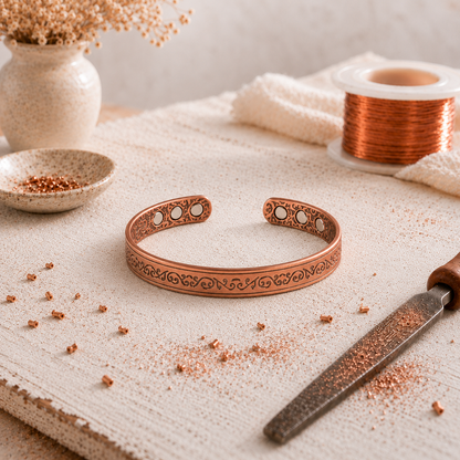 Versierde koperen armban