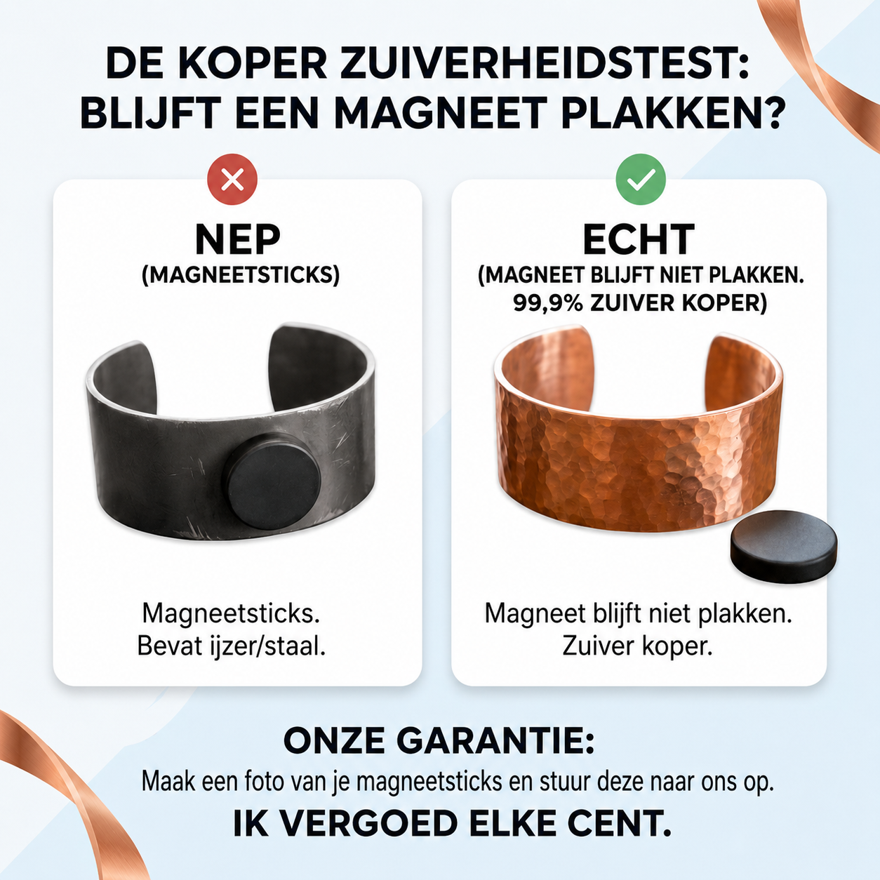 Armband van gehamerd koper