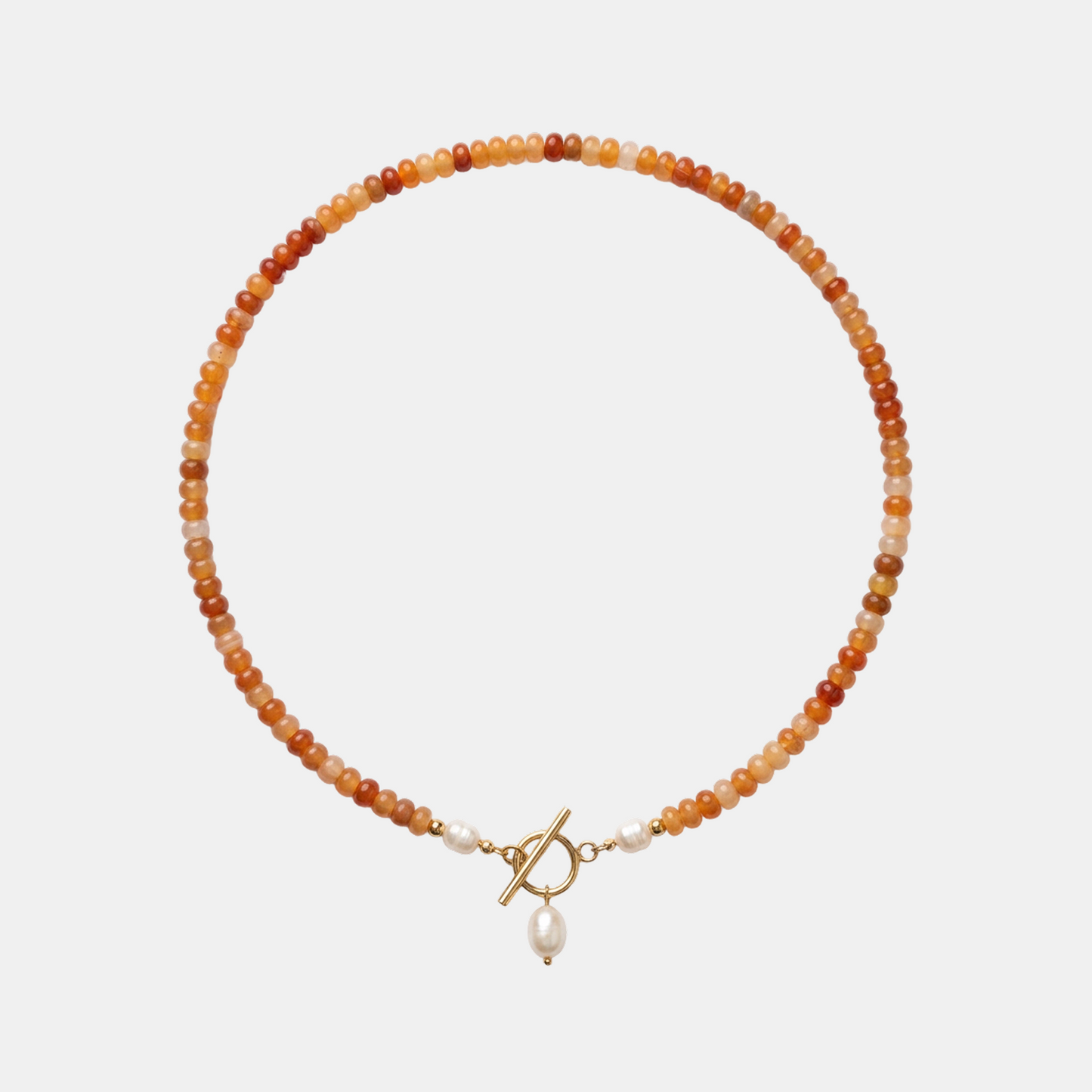 Carnelian Kralen Parel Ketting