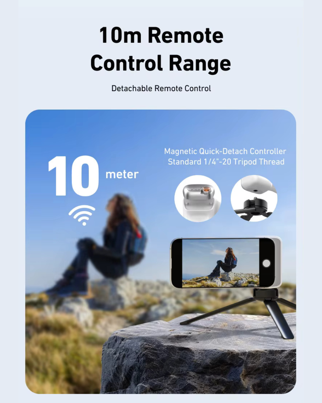 GripShot Pro – Magnetische telefooncameragreep met ontspanknop & magnetisch selfielicht 2.0 & statief
