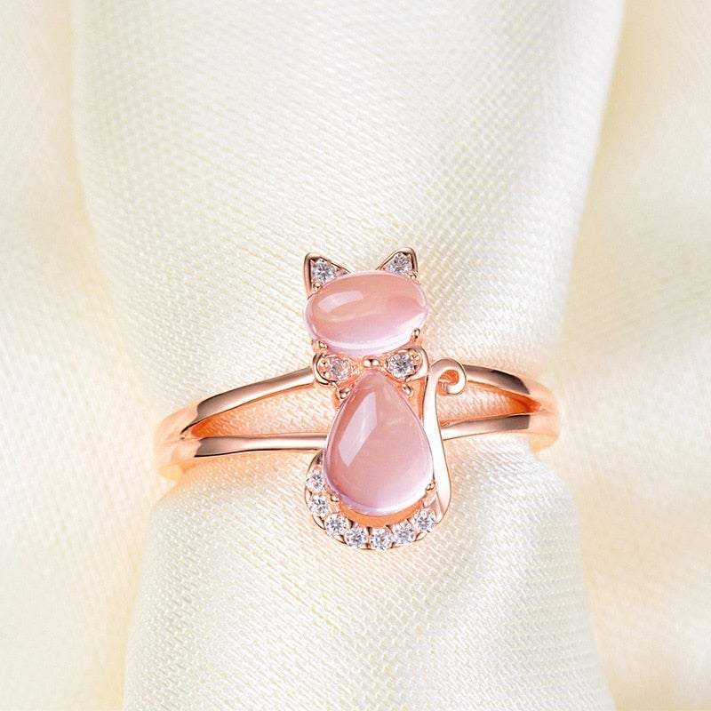 Kat ring in roségoud