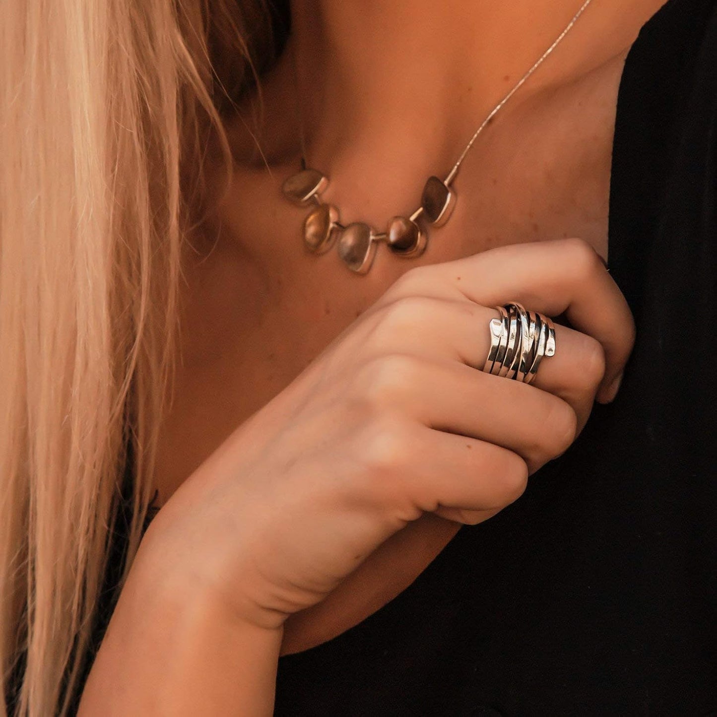 Bliss – Vintage Dikke-Laags Zilveren Ring