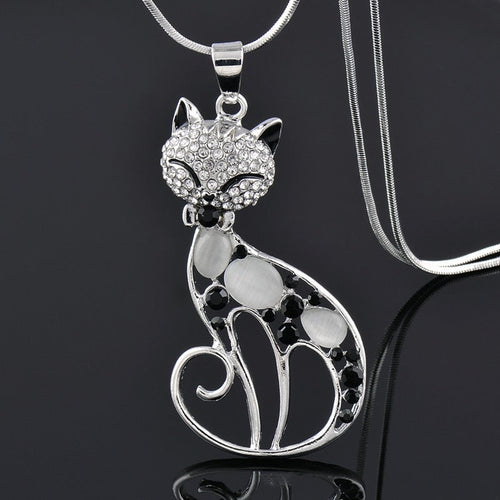 Cats of Love-halsketting in sterlingzilver met gezette zirkonia