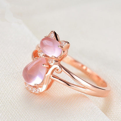 Kat ring in roségoud