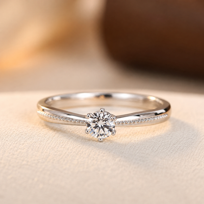 Solitaire ring handtekening Clara