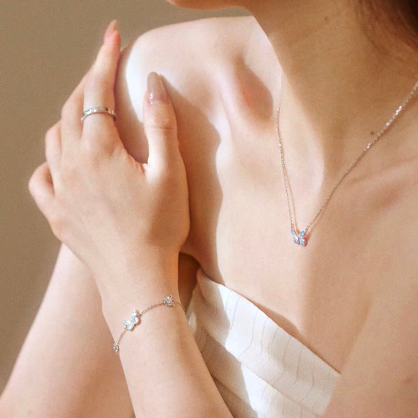 Ketting Vlinder - Blauw