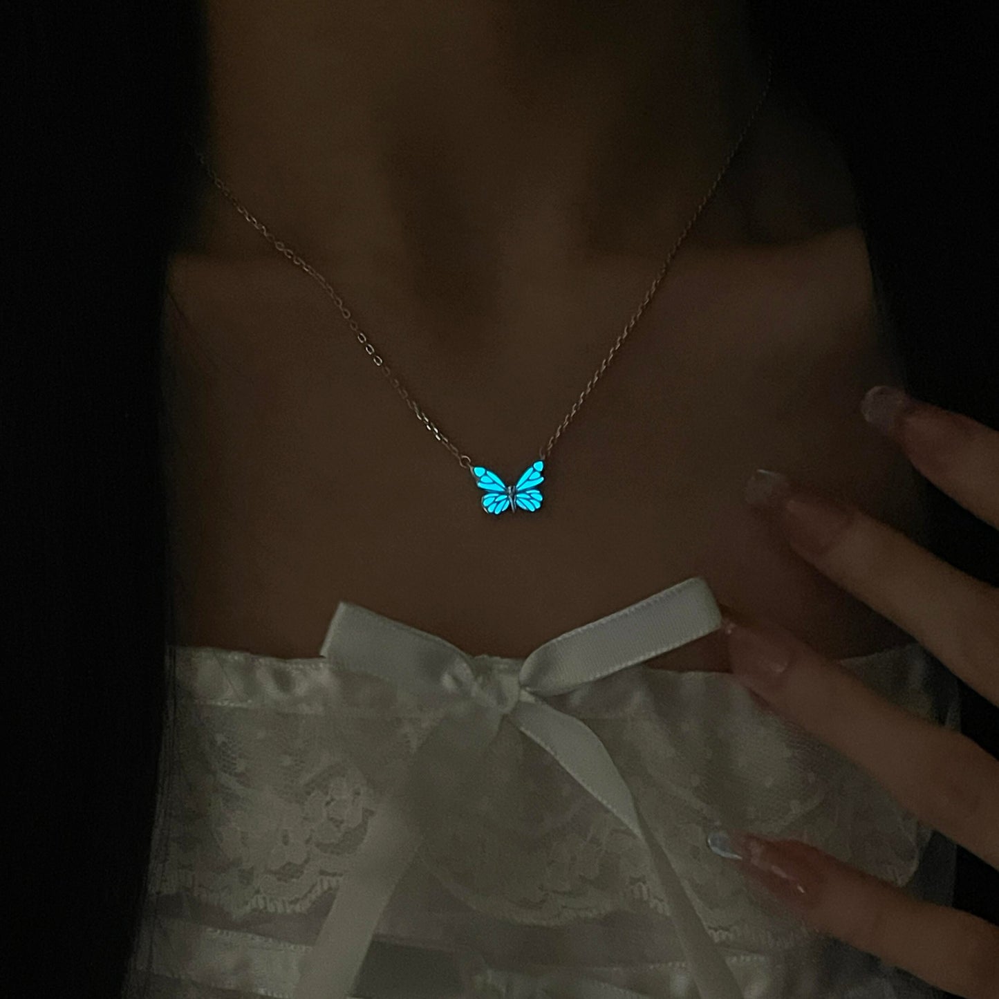 Ketting Vlinder - Blauw