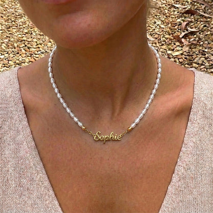 Naam Parel Kralen Ketting