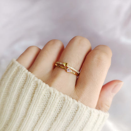 Elina™ | Moeder & Dochter Verbonden Harten Ring