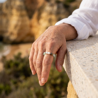 Turquoise Kralen Parel Ring