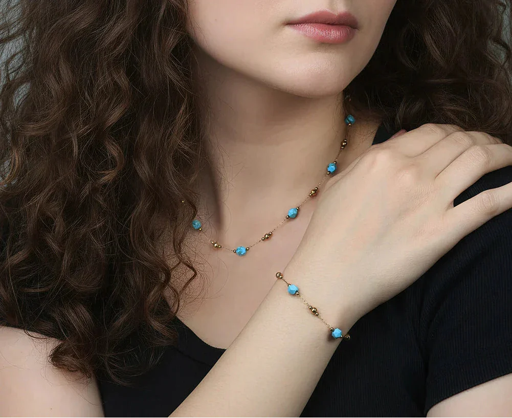 Ketting en Choker Armband Turkoois