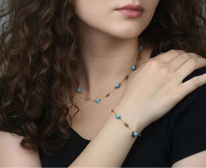 Ketting en Choker Armband Turkoois