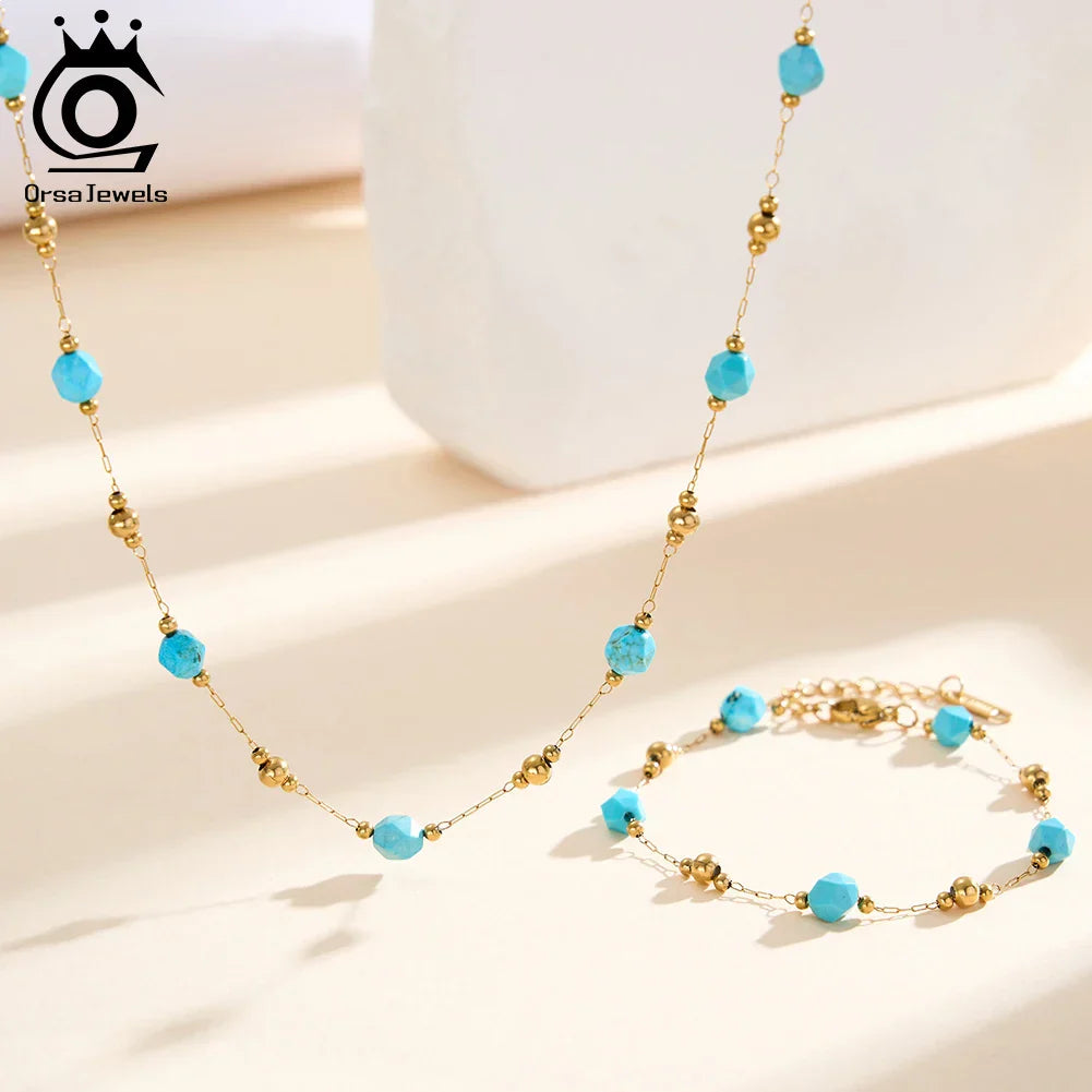 Ketting en Choker Armband Turkoois