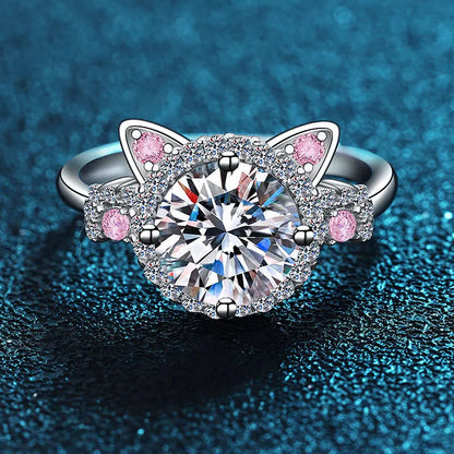Verstelbare kattenoorring met zirkonia