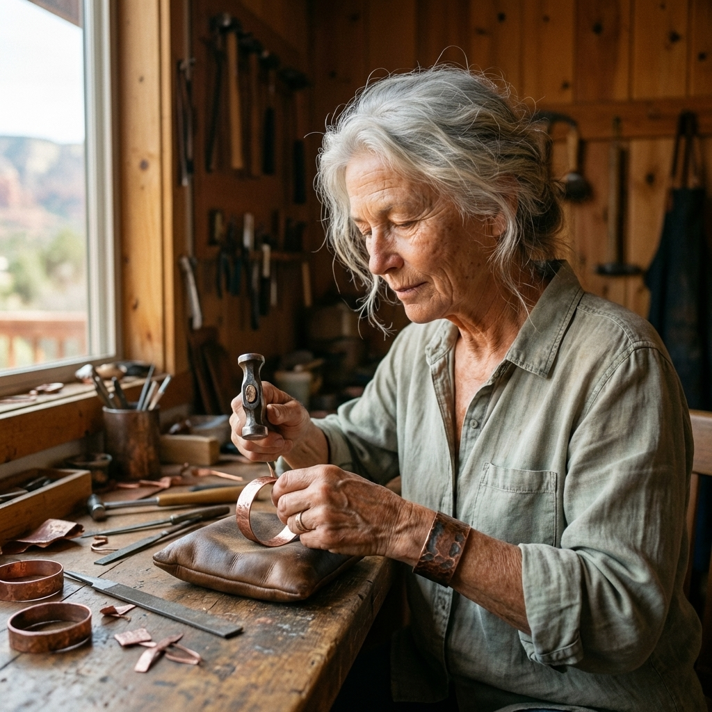 Gale koperen armband voor heren