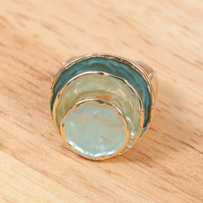 Boho drielaags emaille ring