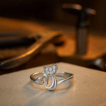 Open Kat Ring – Zirkonia